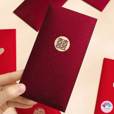 Bao Lì Xì Đỏ Ánh Kim Sang Trọng – Lì Xì Đám Cưới, Song Hỷ, Nạp Tài, Bê Tráp – Giá 20.000đ