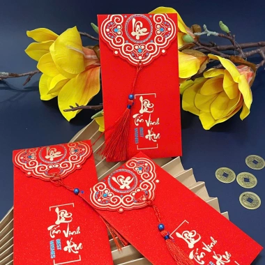 Bao Lì Xì Đỏ Tua Rua Kim Tuyến Lấp Lánh Phù Hợp Tết, Cưới, Mừng Thọ 8.410 VND