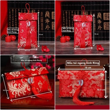 Bao Lì Xì Gấm Tết 2.026 Cao Cấp - Vải Nhung Nhiều Hoa Văn, Giá Ưu Đãi 6.784đ 7