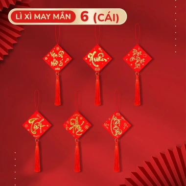 Bao lì xì liễng treo trang trí Tết 2.026: bao đựng tiền rời có dây treo, tua rua cây đào mai, giảm giá 36.5k 10
