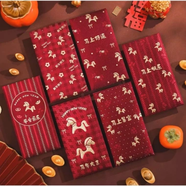 Bao lì xì mẫu Ngựa Bính Ngọ 2.026 - Xấp 6 bao, giá ưu đãi 26.000đ