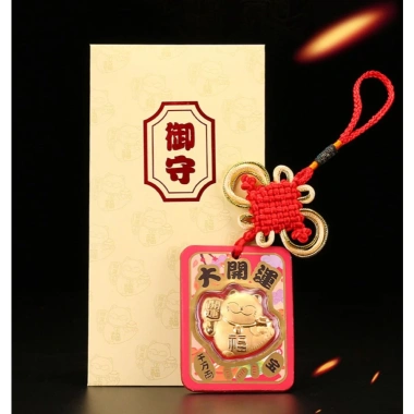 Bao lì xì mèo Thần Tài 24k 9.999 cát tường vàng – Dây treo, giảm giá 33.920 VND