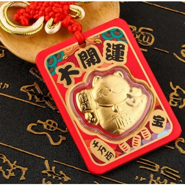 Bao lì xì mèo Thần Tài 24k 9.999 cát tường vàng – Dây treo, giảm giá 33.920 VND