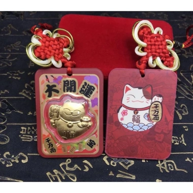 Bao lì xì mèo Thần Tài 24k 9.999 cát tường vàng – Dây treo, giảm giá 33.920 VND