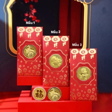 Bao lì xì Ngựa mạ vàng Thần Tài – tài lộc, may mắn Tết Bính Ngọ 2.026, giá tốt 5.278đ