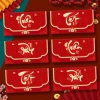 Bao Lì Xì Nhung Đỏ Dạng Ngang Thư Pháp Ép Kim Cao Cấp Lì Xì Tết 2.026 Sang Trọng