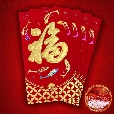 Bao Lì Xì Phong Bì Nhung Đỏ Tết 2.026 - Hình Ảnh Độc Đáo, Chữ In Nổi 16.5x9cm (4 Bao) Giá 6.000đ 8