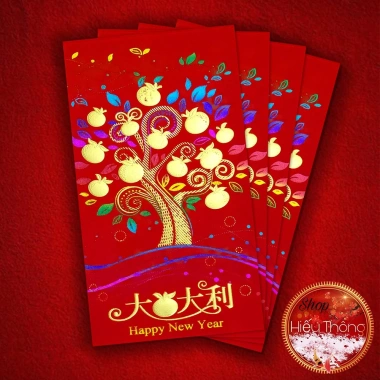 Bao Lì Xì Phong Bì Nhung Đỏ Tết 2.026 - Hình Ảnh Độc Đáo, Chữ In Nổi 16.5x9cm (4 Bao) Giá 6.000đ 10