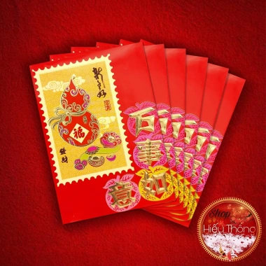 Bao lì xì phong bì Tết 2.026 size 11.5x8cm - 6 bao/tép giá chỉ 7.000đ