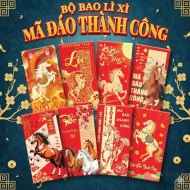Bao lì xì Tết 2.026 Bính Ngọ hoạt hình cute mẫu mới hottrend giấy phản quang size lớn - Giá chỉ 12.000đ 2