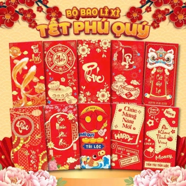 Bao lì xì Tết 2.026 Bính Ngọ hoạt hình cute mẫu mới hottrend giấy phản quang size lớn - Giá chỉ 12.000đ 3