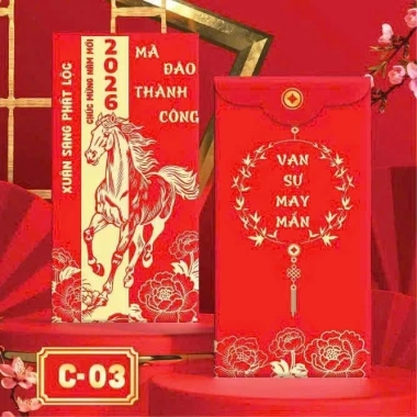 Bao lì xì Tết 2.026 Bính Ngọ hoạt hình cute mẫu mới hottrend giấy phản quang size lớn - Giá chỉ 12.000đ 9