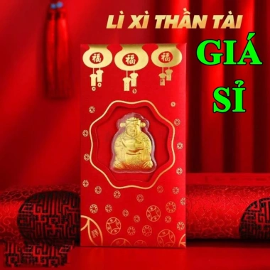 Bao Lì Xì Thần Tài Mạ Vàng 24K - Ngựa Vàng May Mắn, Rước Tài Lộc, Giá chỉ 5.300đ