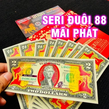 Bao Lì Xì Tiền 2 USD SERI 79 Con Ngựa Vàng 2.026 Lucky Money Da Đỏ Giá 40.280₫ 3