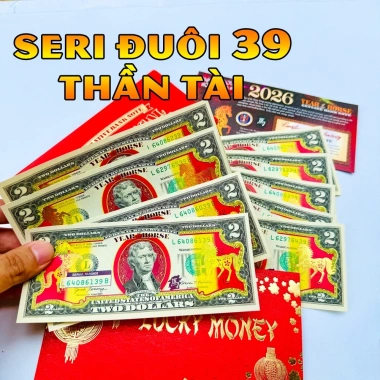 Bao Lì Xì Tiền 2 USD SERI 79 Con Ngựa Vàng 2.026 Lucky Money Da Đỏ Giá 40.280₫ 4