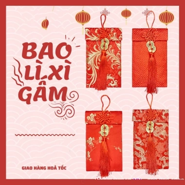 Bao Lì Xì Vải Gấm Cao Cấp Ngày Tết Giá 6.784 đồng Giảm 19% Đặc Biệt