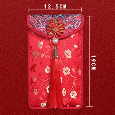 Bao lì xì vải gấm cao cấp thêu hoa văn - Thiệp chúc Tết Năm Mới, giá chỉ 50.000đ 4