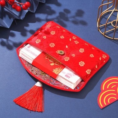 Bao lì xì vải gấm cao cấp thêu hoa văn - Thiệp chúc Tết Năm Mới, giá chỉ 50.000đ 6