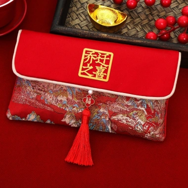 Bao lì xì vải gấm cao cấp thêu hoa văn - Thiệp chúc Tết Năm Mới, giá chỉ 50.000đ 10