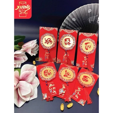 Bao lì xì Xì Ánh Nhũ Kim Tuyền 2.025 - Câu Chúc Cát Tường, Mẫu Sang Trọng, Giá Chỉ 7.000đ