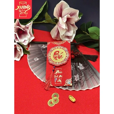 Bao lì xì Xì Ánh Nhũ Kim Tuyền 2.025 - Câu Chúc Cát Tường, Mẫu Sang Trọng, Giá Chỉ 7.000đ