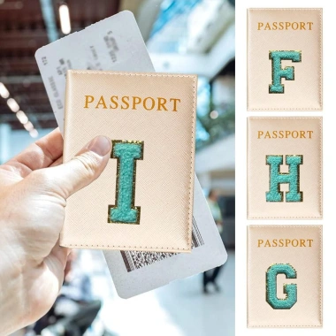 Bao passport xanh lá, vỏ bảo vệ tài liệu du lịch, túi vé logo thêu - chỉ 24.941₫