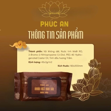 Bao Sái 10 Gói Khăn Ướt Lau Bàn Thờ Phúc An, Hương Trầm Tự Nhiên, Giá 38.000 VND
