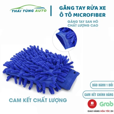 Bao Tay 2 Mặt Microfiber Lau Xe Ô Tô, Găng Tay San Hô Chuyên Dụng, Khăn Lau Xe Mềm Mại Thấm Hút, Giá 15.000 VND