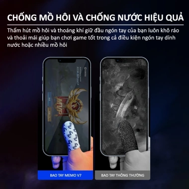Bao tay MEMO V7 sợi bạc chống mồ hôi, chơi FF, Liên Quân, PUBG Mobile - 61.000 VND