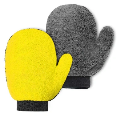 Bao tay rửa xe ô tô, xe máy sợi Microfiber - Gang tay lau bụi màu vàng xám, 30.000 VND 9