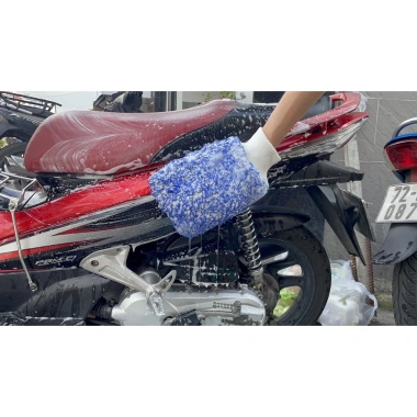 Bao tay rửa xe siêu sợi microfiber siêu bền, mềm mịn, tạo bọt tốt - Giá 39.000đ