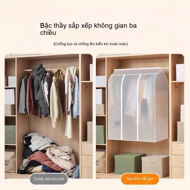 Bảo Vệ Quần Áo Tại Nhà - Bao Chống Bụi Đa Năng, Túi Che Bụi Rộng, Bao Áo Treo Tủ Giá Ưu Đãi 95K 2