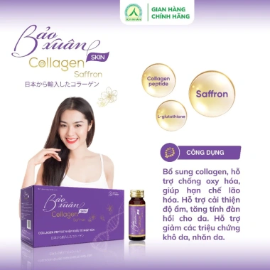 Bảo Xuân Collagen Saffron 10 ống - Dưỡng da, giảm nếp nhăn, tăng độ đàn hồi, chỉ 440.000đ
