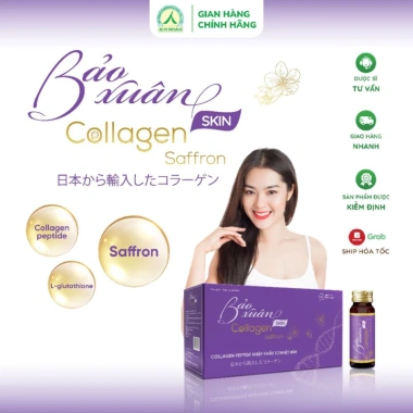 Bảo Xuân Collagen Saffron 10 ống - Dưỡng da, giảm nếp nhăn, tăng độ đàn hồi, chỉ 440.000đ