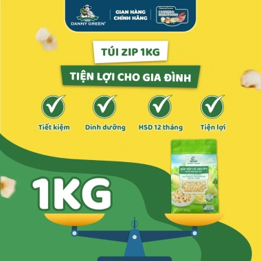 Bắp Nếp Cổ Truyền Nguyên Hạt 1Kg DANNYGREEN - Giá giảm 290k, hương vị truyền thống