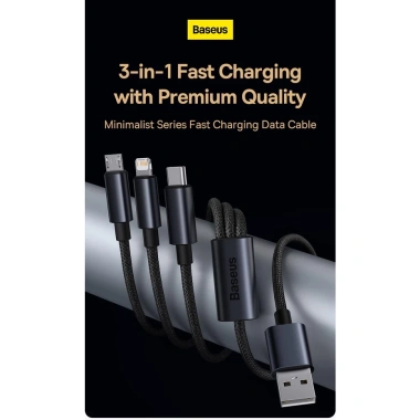 Baseus Cáp Sạc 3 Trong 1 USB C + Lightning + Micro, cho Android & iPhone 89.000₫ 6
