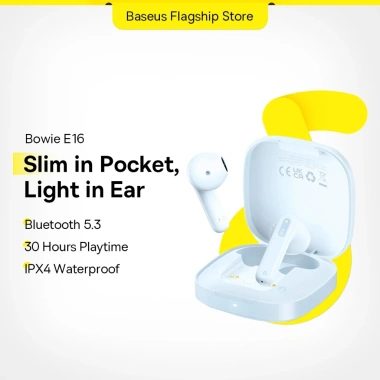 Baseus e16 TWS 5.3 - Tai Nghe Nhét Tai Không Dây, Chống Thấm IPX4, 30h, Giá 289k