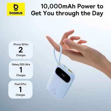 Baseus QPow3 Pin Dự Phòng Sạc Nhanh Màn Hình Cáp Kép Nhỏ, CCC – 698.999₫