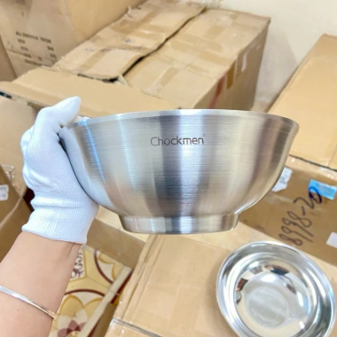 Bát 2 lớp CHOCKMEN Inox 18/10 – Chống nóng, cách nhiệt, salad, canh, cơm – 122.000đ