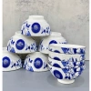 Bát ăn cơm chữ PHÚC, Set 10 chén in xanh 4D - Sứ nhập khẩu Korea Style giá tốt