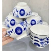 Bát ăn cơm chữ PHÚC, Set 10 chén in xanh 4D - Sứ nhập khẩu Korea Style giá tốt 4