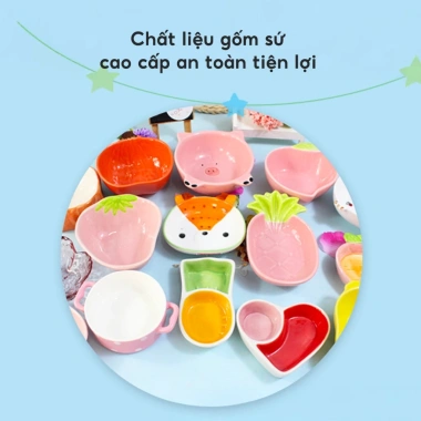 Bát Ăn Dặm Gốm Sứ ohBabyo Kiểu Nhật và Chén Đựng Nước Chấm - Giá 14.998 VNĐ 2