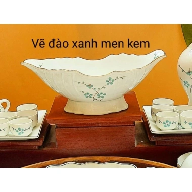 Bát bày gà cúng gốm sứ Bát Tràng vẽ tay - Giá ưu đãi 290.000đ, phù hợp lễ cúng