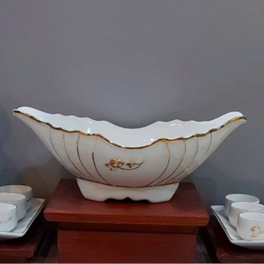 Bát bày gà cúng nguyên con vẽ vàng kim - Gốm sứ Bát Tràng, giảm giá tới 22% chỉ 320.000 VND