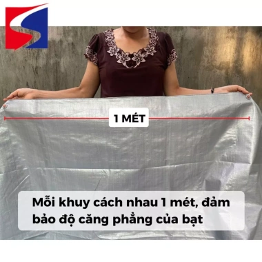 Bạt che mưa nắng PE cao cấp màu xám bạc, đóng khoen sẵn, rải đều 4 cạnh, giá 115.000 VND 6 Bạt che mưa nắng PE cao cấp màu xám bạc, đóng khoen sẵn, rải đều 4 cạnh, giá 115.000 VND 6