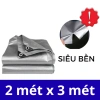 Bạt che mưa nắng PE cao cấp màu xám bạc, đóng khoen sẵn, rải đều 4 cạnh, giá 115.000 VND 10