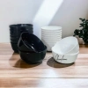 Bát cơm nhựa chịu nhiệt tốt, chén ăn cơm nhựa đen trắng - Mới km247, giá chỉ 4.901₫
