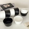 Bát cơm sứ Sarang trắng đen men nhám chống xước - phong cách Bắc Âu, sứ cao cấp xuất khẩu, cơm thạch vuông, giá 16.500₫ 2