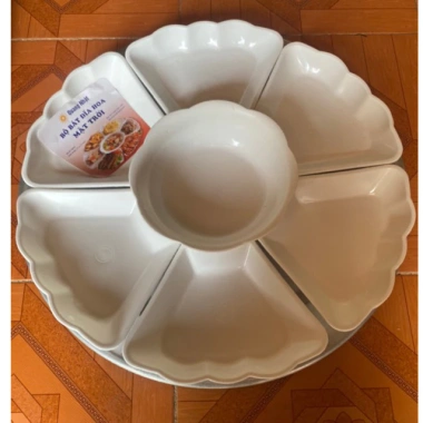 Bát đĩa hoa mặt trời nhựa cao cấp 7 món - Bộ cúng gia tiên 42.750 VND 4