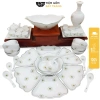 Bát Đĩa Sứ Bát Tràng Bộ Hoa Mặt Trời Men Trắng Ngàn Hoa - Cúng Gia Tiên, Trà, Bát Gà Nậm Rịu, giá chỉ 290.000 VND